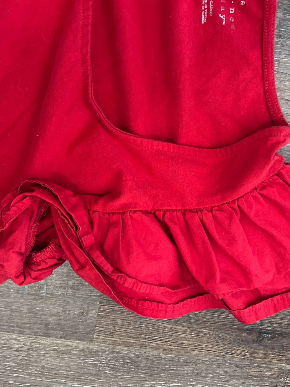Red Ruffle Sleeve Tee - Picture 2 of 7